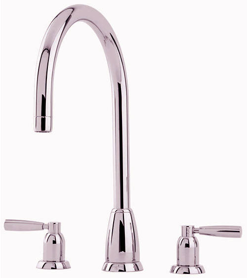 Additional image for 3 Hole Kitchen Tap With Lever Handles (Nickel).