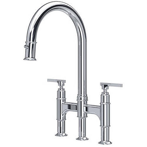 Additional image for Kitchen Tap With Lever Handles & Rinser (Chrome).