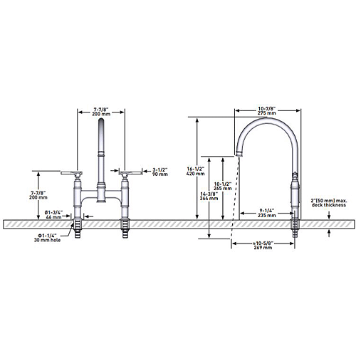 Additional image for Kitchen Tap With Lever Handles (Aged Brass).