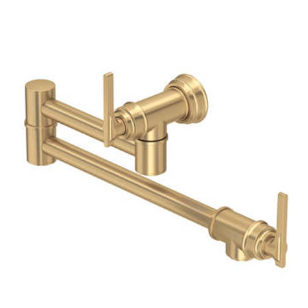 Additional image for Wall Mounted Pot Filler Kitchen Tap (Satin Brass).