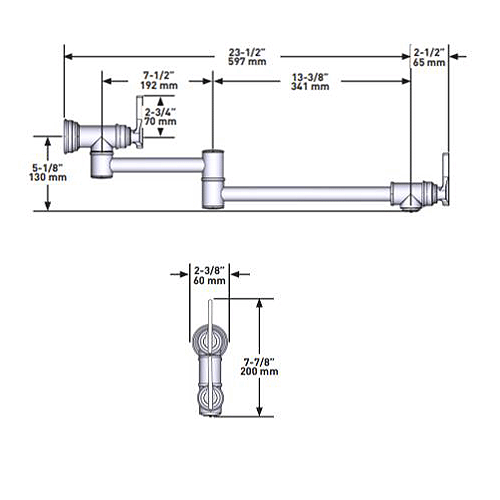 Additional image for Wall Mounted Pot Filler Kitchen Tap (Satin Brass).