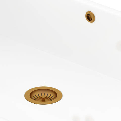 Additional image for Single Bowl Sink Waste and Overflow Kit (Aged Brass).