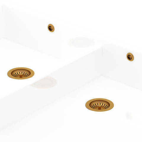 Additional image for Double Bowl Sink Waste and Overflow Kit (Aged Brass).