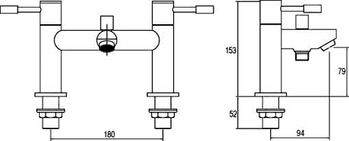 Additional image for Bath Shower Mixer Tap With Shower Kit (Chrome).