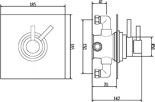 Additional image for Dual Concealed Thermostatic Shower Valve (Chrome).