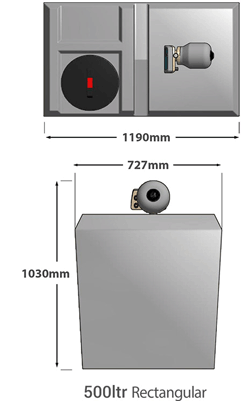 Additional image for Rectangular Tank With Fixed Speed Pump (500L Tank).