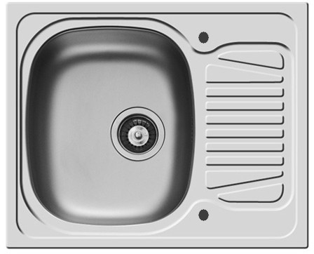 Sink Waste. (Reversible, 1 Pyramis Sparta Hole). Kitchen 620x500mm & PY-SINK-11 Tap
