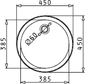 Additional image for Round Kitchen Sink & Drainer With Wastes. 450mm Diameter.