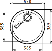 Additional image for Round Kitchen Sink & Drainer With Wastes. 450mm Diameter.