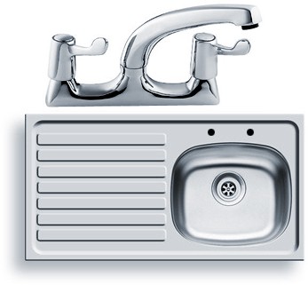 Additional image for Kitchen Sink, Waste & Tap. 940x490mm (Left Hand).