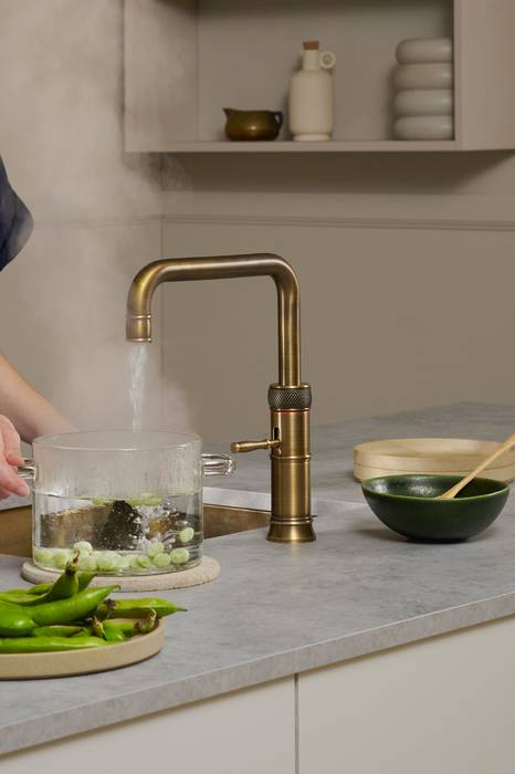 Additional image for Square Boiling Water Kitchen Tap. COMBI (Patinated Brass).