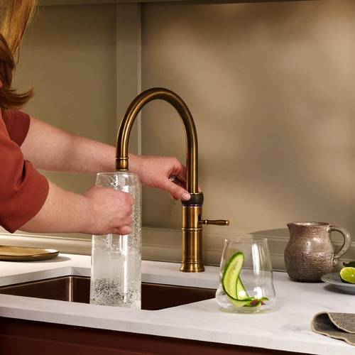 Additional image for Round Boiling Water Kitchen Tap. PRO3 (Patinated Brass).