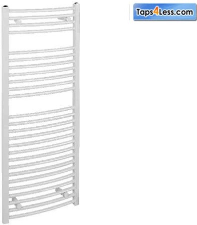 Additional image for Diva Curved Towel Radiator (White). 1200x600mm.