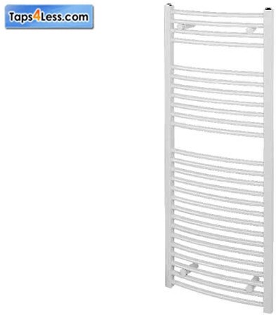 Additional image for Diva Curved Towel Radiator (White). 800x600mm.