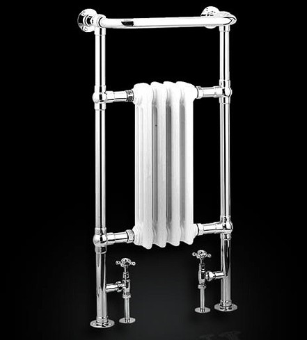 Additional image for Alicia Traditional Towel Radiator (Chrome). 479x952mm.