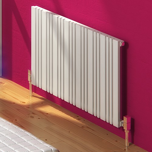 Additional image for Bonera Horizontal Radiator (White). 852x550mm.