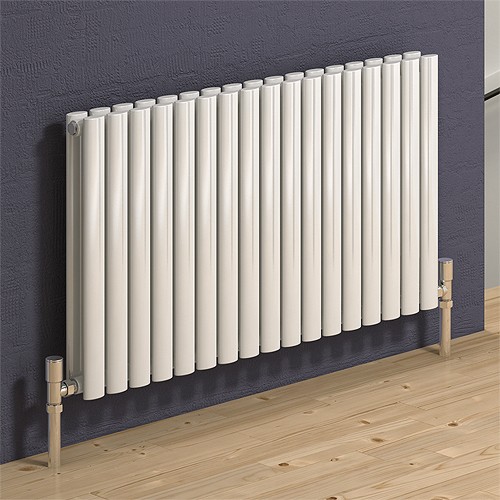 Additional image for Neva Horizontal Double Radiator (White). 590x550mm.