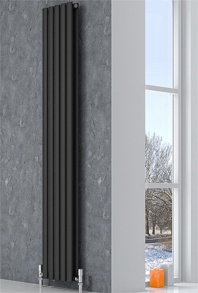 Additional image for Neva Vertical Double Radiator (Anthracite). 295x1500mm.