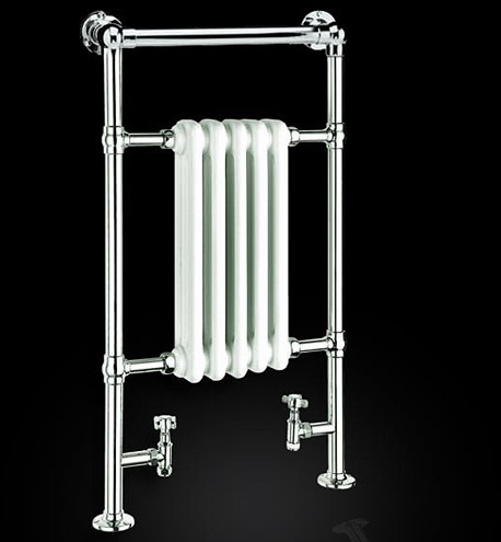 Additional image for Oxford Traditional Towel Radiator (Chrome). 538x960mm.