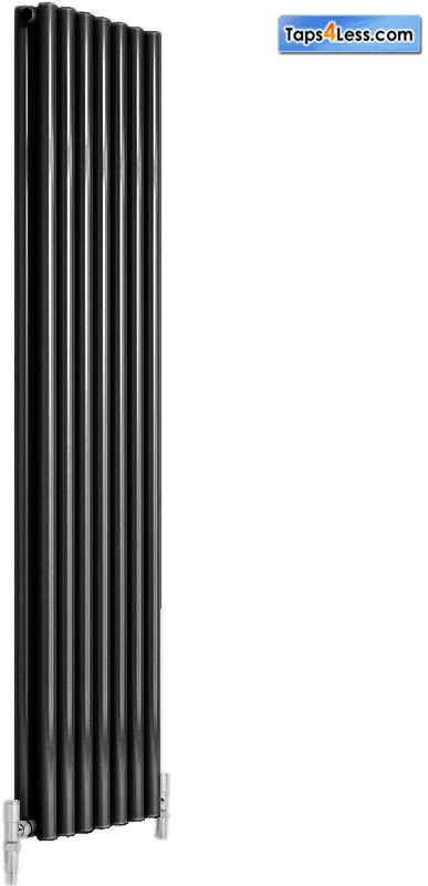 Additional image for Round Double Vertical Radiator (Black). 295x1800mm.