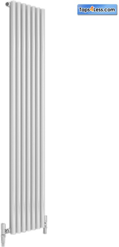 Additional image for Round Single Vertical Radiator (White). 295x1800mm.
