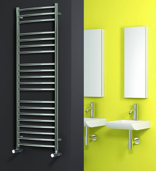 Additional image for Eos Curved Towel Radiator (Stainless Steel). 430x500.
