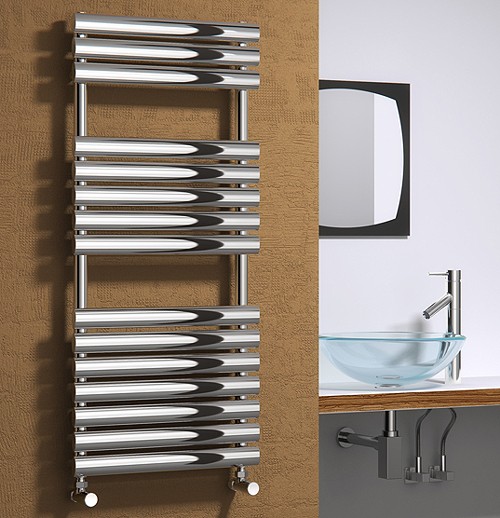 Additional image for Helin Towel Radiator (Stainless Steel). 826x500mm.