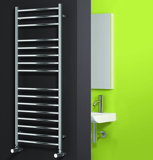 Additional image for Luna Flat Towel Radiator (Stainless Steel). 600x300mm.