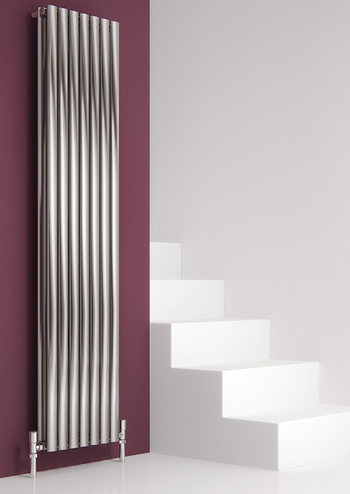 Additional image for Nerox Double Vertical Radiator (Brushed Steel). 295x1800.