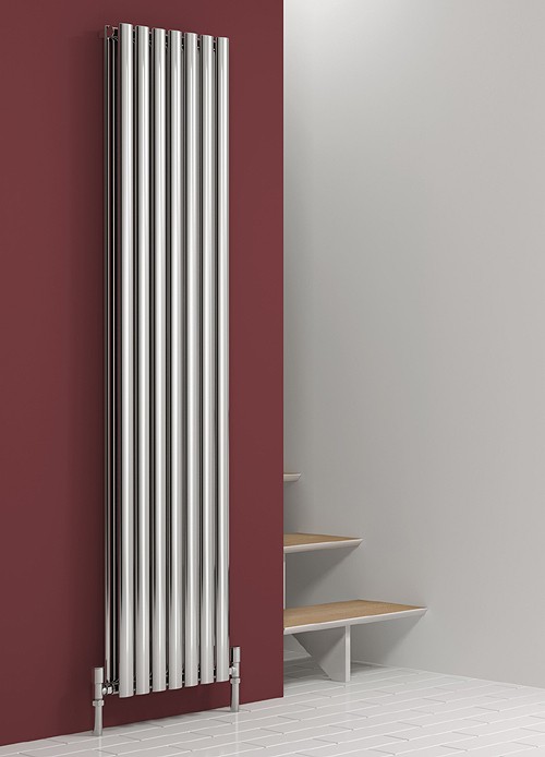Additional image for Nerox Double Radiator (Polished Stainless Steel). 413x1800.