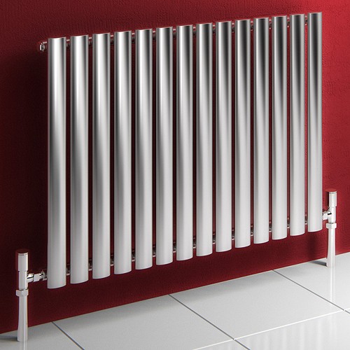 Additional image for Nerox Single Radiator (Brushed Steel). 413x600mm.