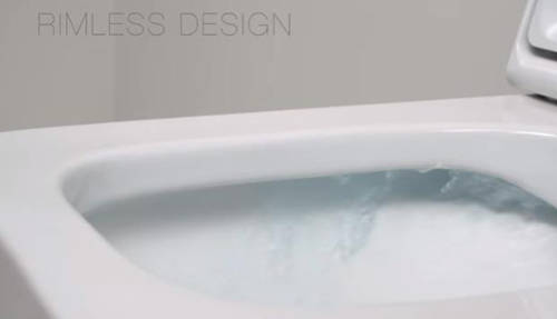 Additional image for Inspira Square Rimless Wall Hung Toilet Pan & Seat.