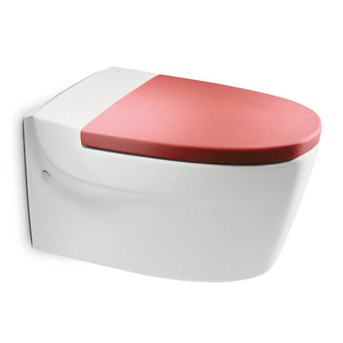 Additional image for Khroma Wall Hung Toilet Pan & Red Seat.