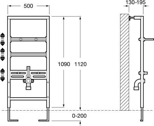 Additional image for Basin & WC Frame With PL2 Dual Flush Panel (Combi).