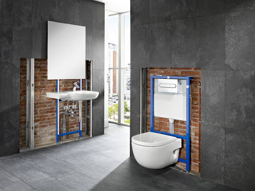 Additional image for Basin & WC Frame With PL1 Dual Flush Panel (Chrome).