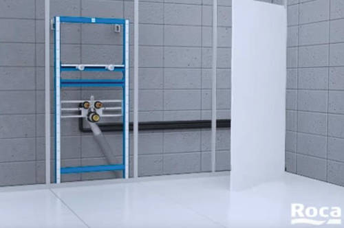 Additional image for Basin & WC Frame With PL1 Dual Flush Panel (White).