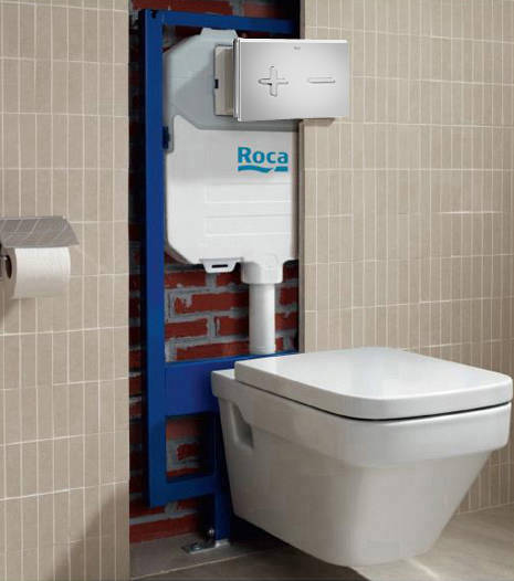 Additional image for DUPLO WC Wall Hung Frame & PL6 Dual Flush Panel (Grey).
