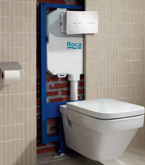 Additional image for DUPLO WC Wall Hung Frame & PL6 Dual Flush Panel (White).