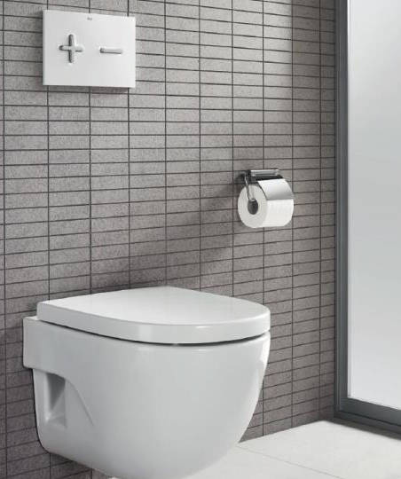 Additional image for DUPLO LH Wall Hung Frame & PL6 Dual Flush Panel (White).