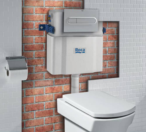 Additional image for Low Height Concealed Cistern & PL1 Dual Flush Panel (Grey).