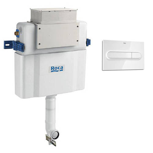Additional image for Low Height Concealed Cistern & PL1 Dual Flush Panel (White).