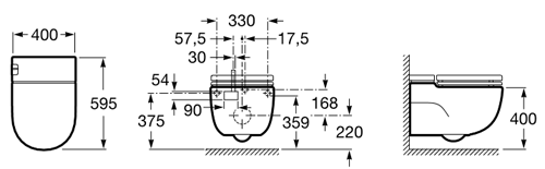 Additional image for Wall Hung Pan With Integrated Cistern & Seat (Stud Wall "L" Type).