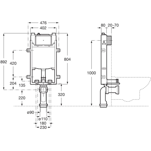 Additional image for Duplo ONE Compact Depth Installation System For Solid Walls (AG)