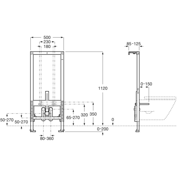 Additional image for Duplo S Bidet Frame (500x1120mm).