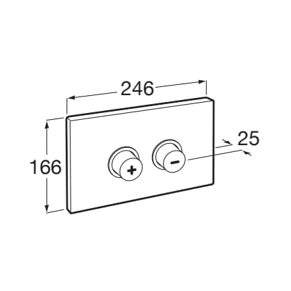 Additional image for PL10 (DUPLO ONE) - Dual Flush Plate, Pneumatic Activation (White)