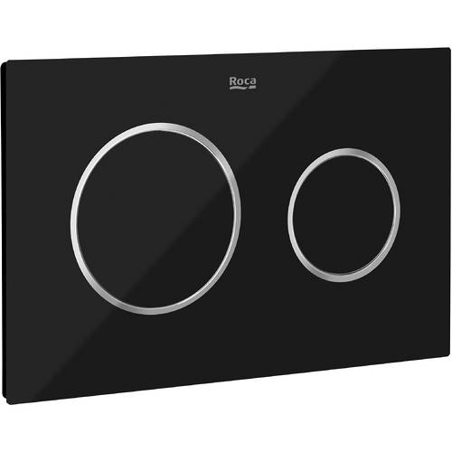 Additional image for PL10 (DUPLO ONE) - Dual Flush Plate (Black Glass & Silver)