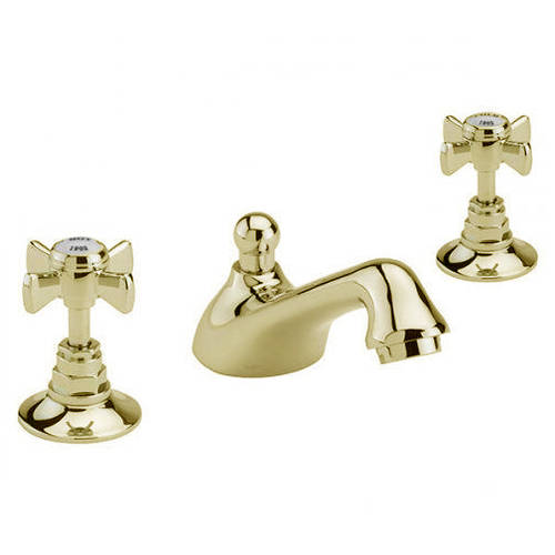 Additional image for 3 Hole Basin Tap With Pop Up Waste (Gold).