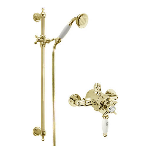 Additional image for Exposed Shower Valve With Slide Rail Kit (Gold).