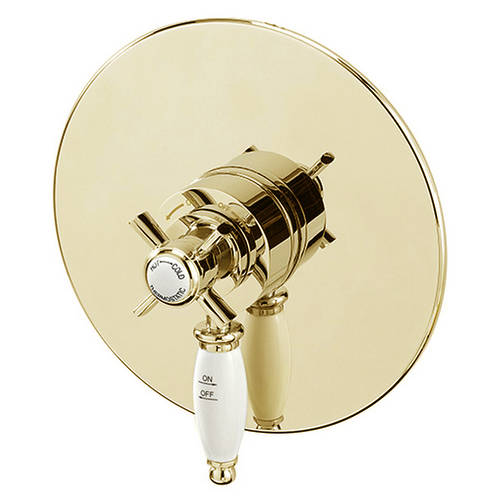 Additional image for Shower Valve With Arm & 130mm Head (Gold).