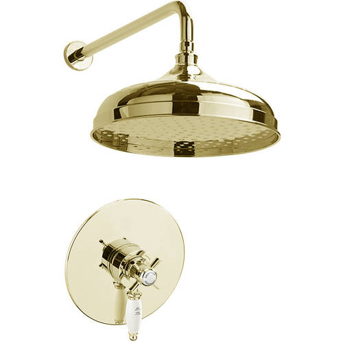Additional image for Shower Valve With Arm & 300mm Head (Gold).